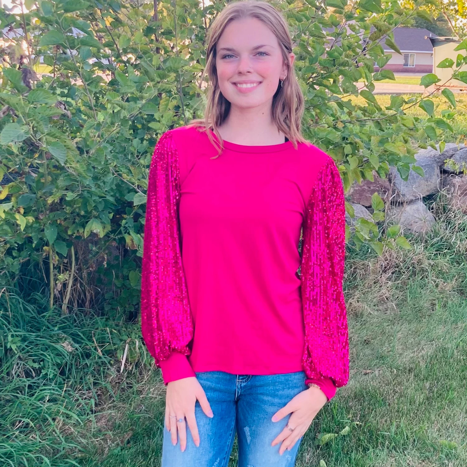 Solid Sequins Long Sleeve Shirt 5 Solid Sequins Long Sleeve Shirt - Image 3