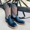 Tanner Mark Men's "Wheeler" Black Caiman Belly Square Toe Boots 1 Tanner Mark Men's "Wheeler" Black Caiman Belly Square Toe Boots -Ariat Store TM207030c