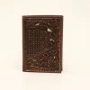 Nocona Chocolate Tooled Ivory Underlay Tri Fold Wallet -Ariat Store TfldEmbEdgPrcdIvunlyTN prd 75813 s n5000033081