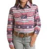 Girl's Red, White, & Blue Aztec Long Sleeve Shirt -Ariat Store WLGSOSR1GQ