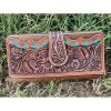 American Darling Tooled Turquoise Buckstitch Wallet -Ariat Store brnhidewallet
