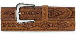Tony Lama Men's Brown Navajo Blanket Tooled Belt 3 Tony Lama Men's Brown Navajo Blanket Tooled Belt