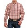 Cinch Men's Orange Plaid Shirt -Ariat Store mtw1105504 1 1986 detail