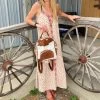 Cream And Camel Dress With Aztec Embroidery -Ariat Store patterndressb