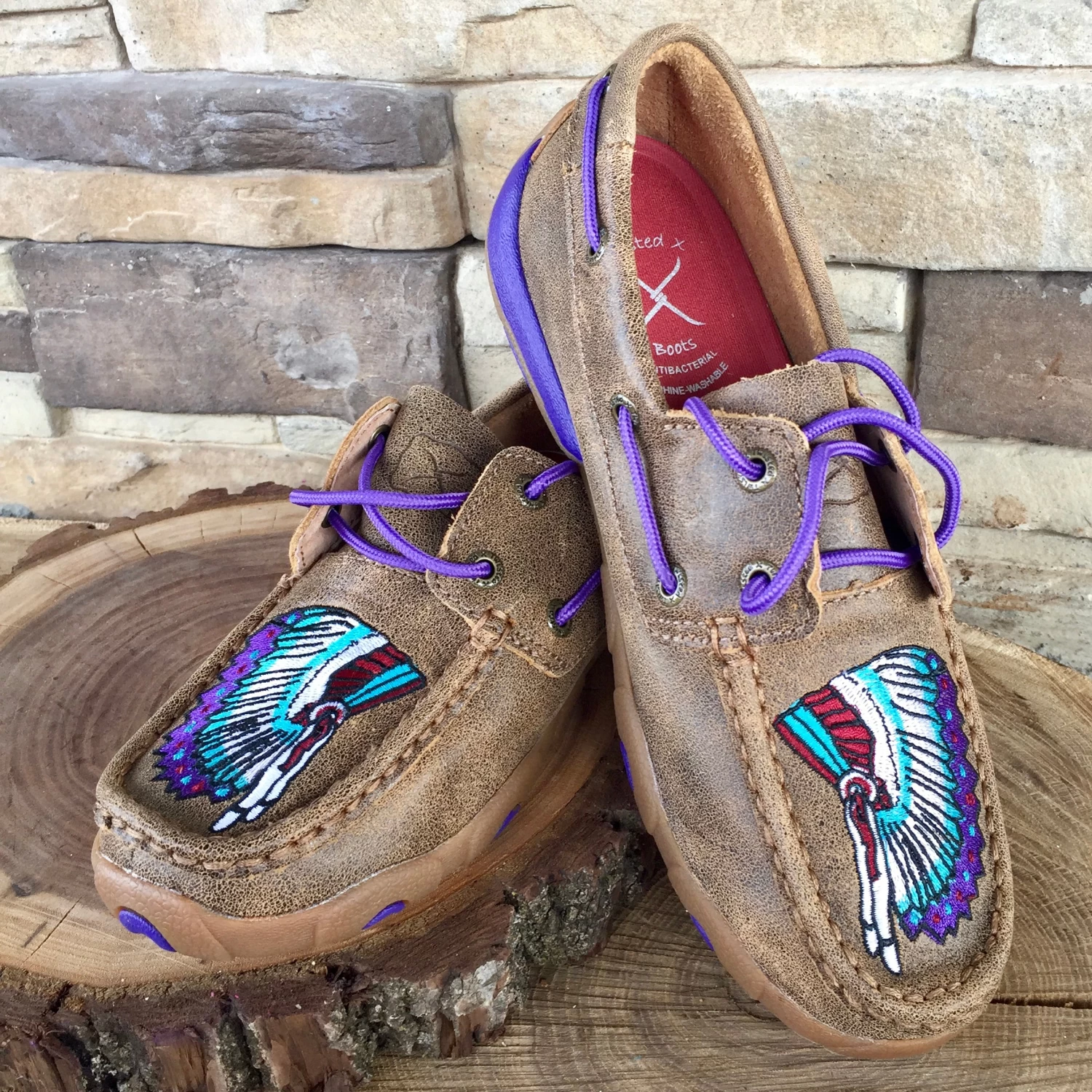 WE Exclusive ~ Twisted X Women's Bomber And Purple Headdress Driving Moc 3 WE Exclusive ~ Twisted X Women's Bomber And Purple Headdress Driving Moc