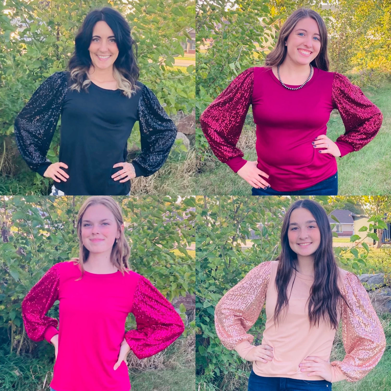 Solid Sequins Long Sleeve Shirt 3 Solid Sequins Long Sleeve Shirt