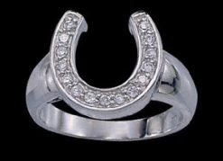 Montana Silversmiths Cubic Zirconia Horseshoe Ring Size 9