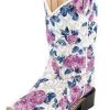Toddler White And Lilac Floral Square Toe Boots 1 Toddler White And Lilac Floral Square Toe Boots -Ariat Store vb1051
