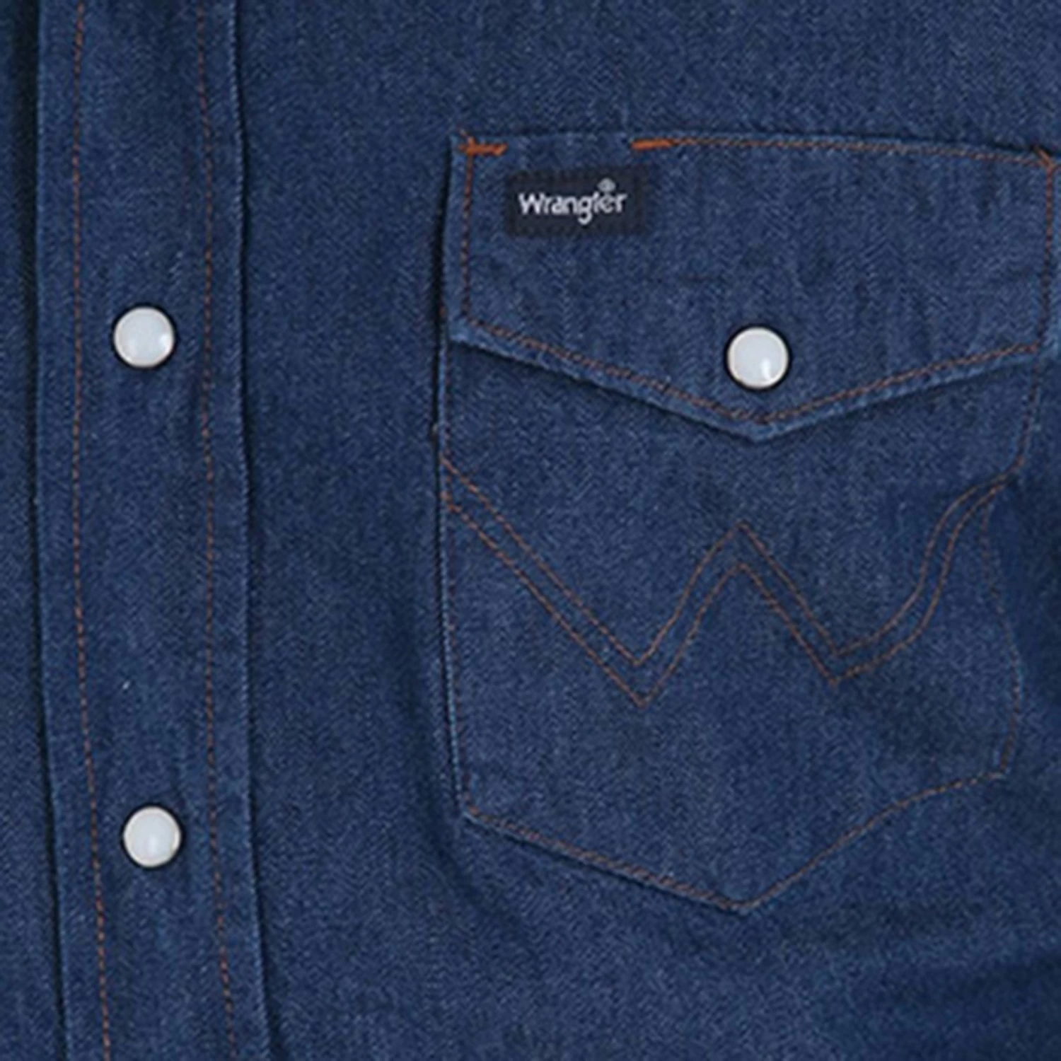 Wrangler Dark Denim Work Shirt 4 Wrangler Dark Denim Work Shirt - Image 2